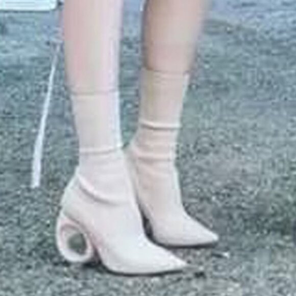 Autumn Winter EuropesnDesign Women Mid-calf Boots Knitted Stretch Fabric Sew - Picture 4 of 8